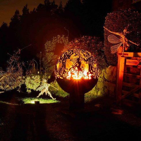 Fantasy Spherical Fire pit at Night